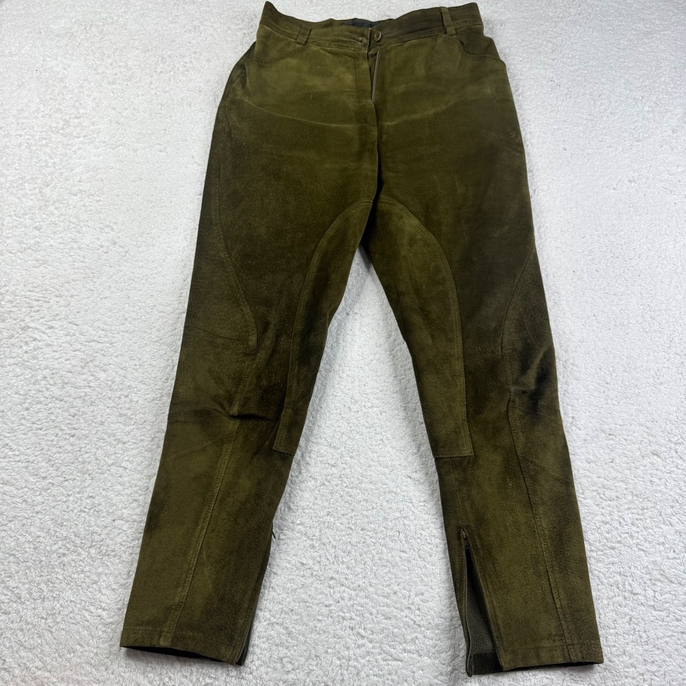 Alan Bilzerian Brown Leather Pants Button Up Women's Size 28 30
